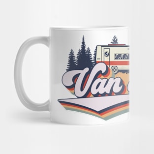 Cute retro camping van typography, Van life camping short quote Mug